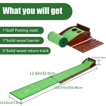 Golf Putting Mat with 2-Hole Training Design – Indoor Practice Green