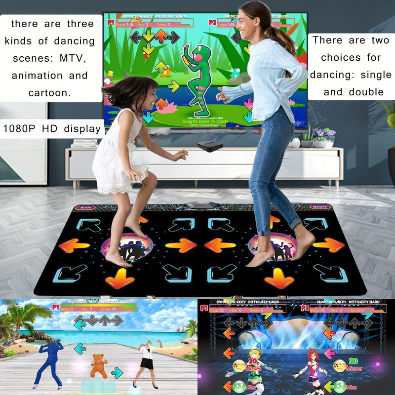 2-Player Motion Sensor Dance Mat Game – USB Plug & Play Fitness Fun