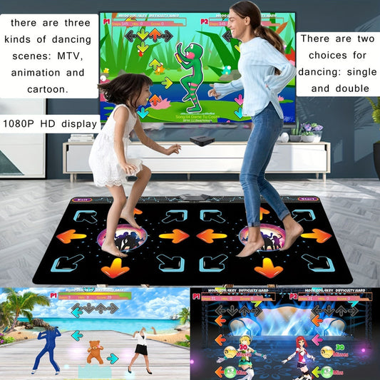 2-Player Motion Sensor Dance Mat Game – USB Plug & Play Fitness Fun