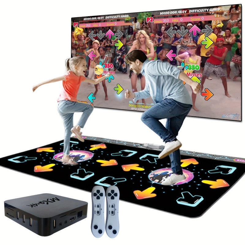2-Player Motion Sensor Dance Mat Game – USB Plug & Play Fitness Fun