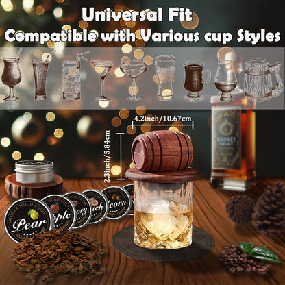 Whiskey Smoker Kit – 6 Wood Flavors with Glasses & Accessories