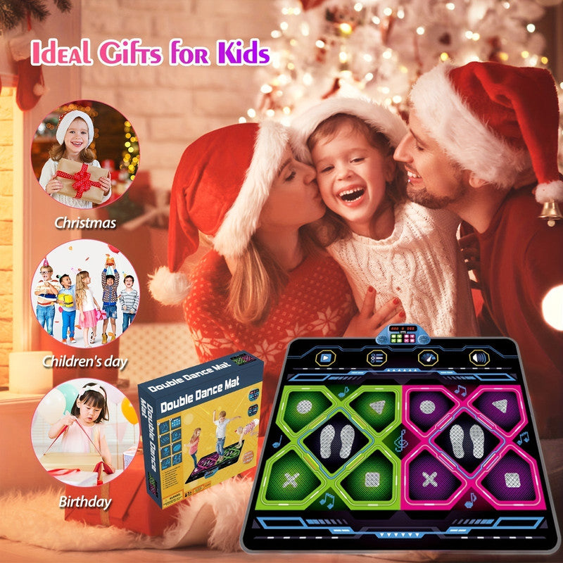 Double LED Dance Mat – Interactive Music & Fitness Game for Kids & Adults