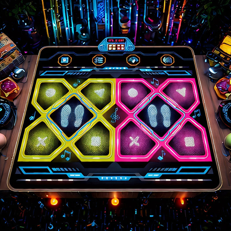 Double LED Dance Mat – Interactive Music & Fitness Game for Kids & Adults