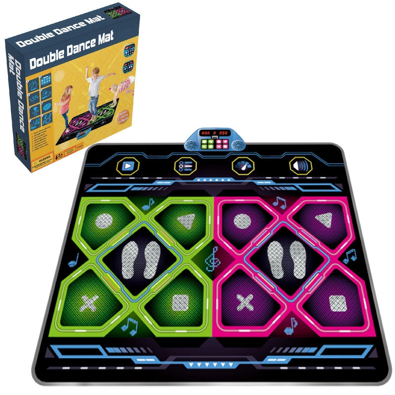 Double LED Dance Mat – Interactive Music & Fitness Game for Kids & Adults