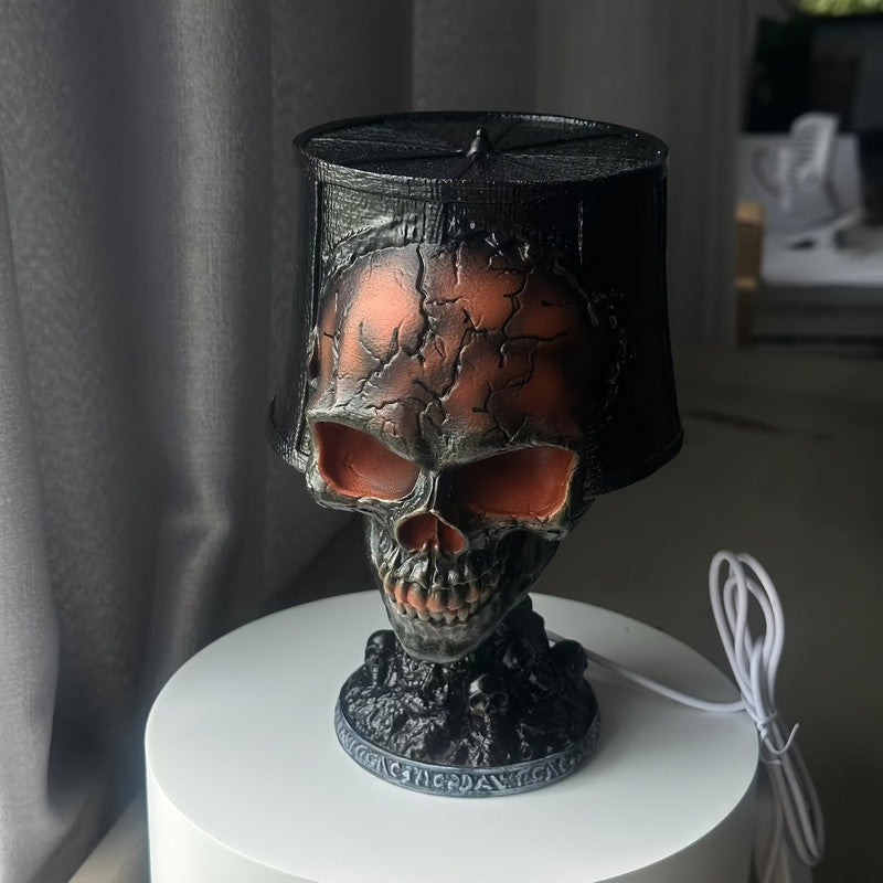 Lava Skull Lamp – USB Halloween Night Light (20cm)