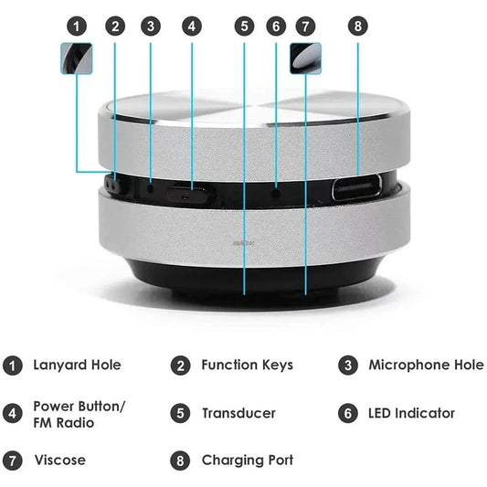 Bone Conduction Bluetooth Speaker – Silver Aluminum Edition
