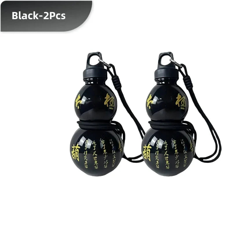 2PCS 800ml Gourd Water Bottles – Leakproof Sports Bottle Set (Black)
