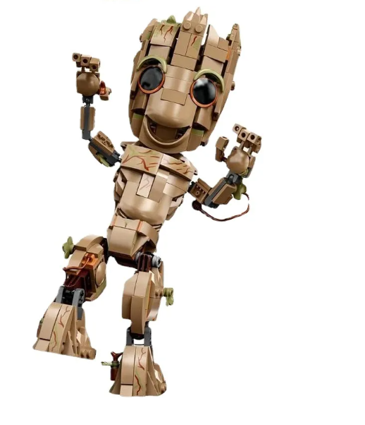Groot-Inspired Brick Model – 475 Piece Superhero Building Block Set