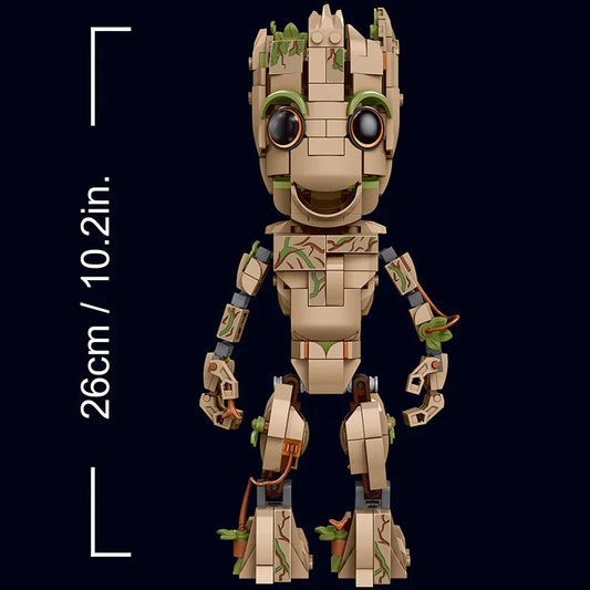 Groot-Inspired Brick Model – 475 Piece Superhero Building Block Set