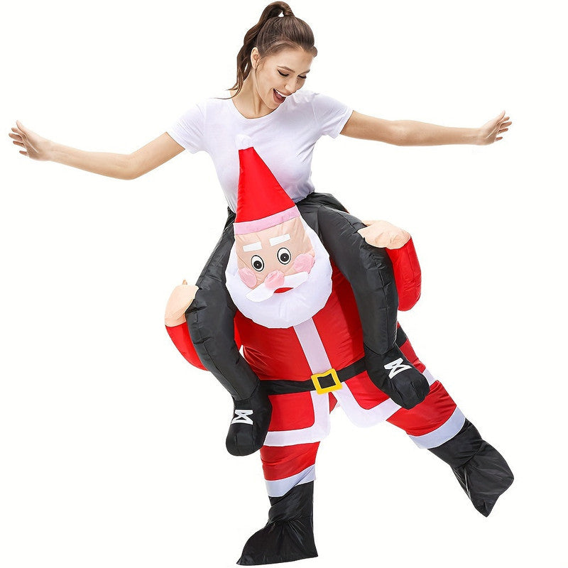 Riding Santa Inflatable Christmas Costume – Adult Party Outfit