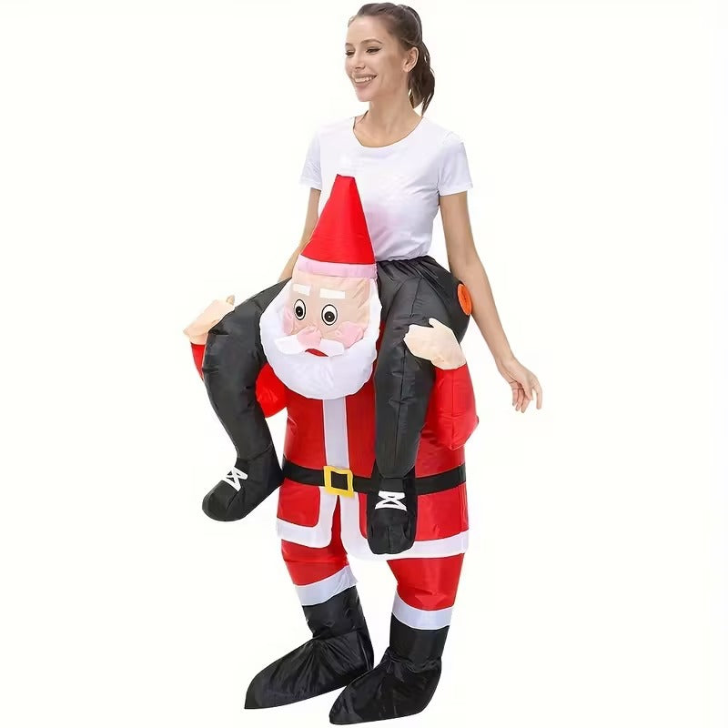 Riding Santa Inflatable Christmas Costume – Adult Party Outfit