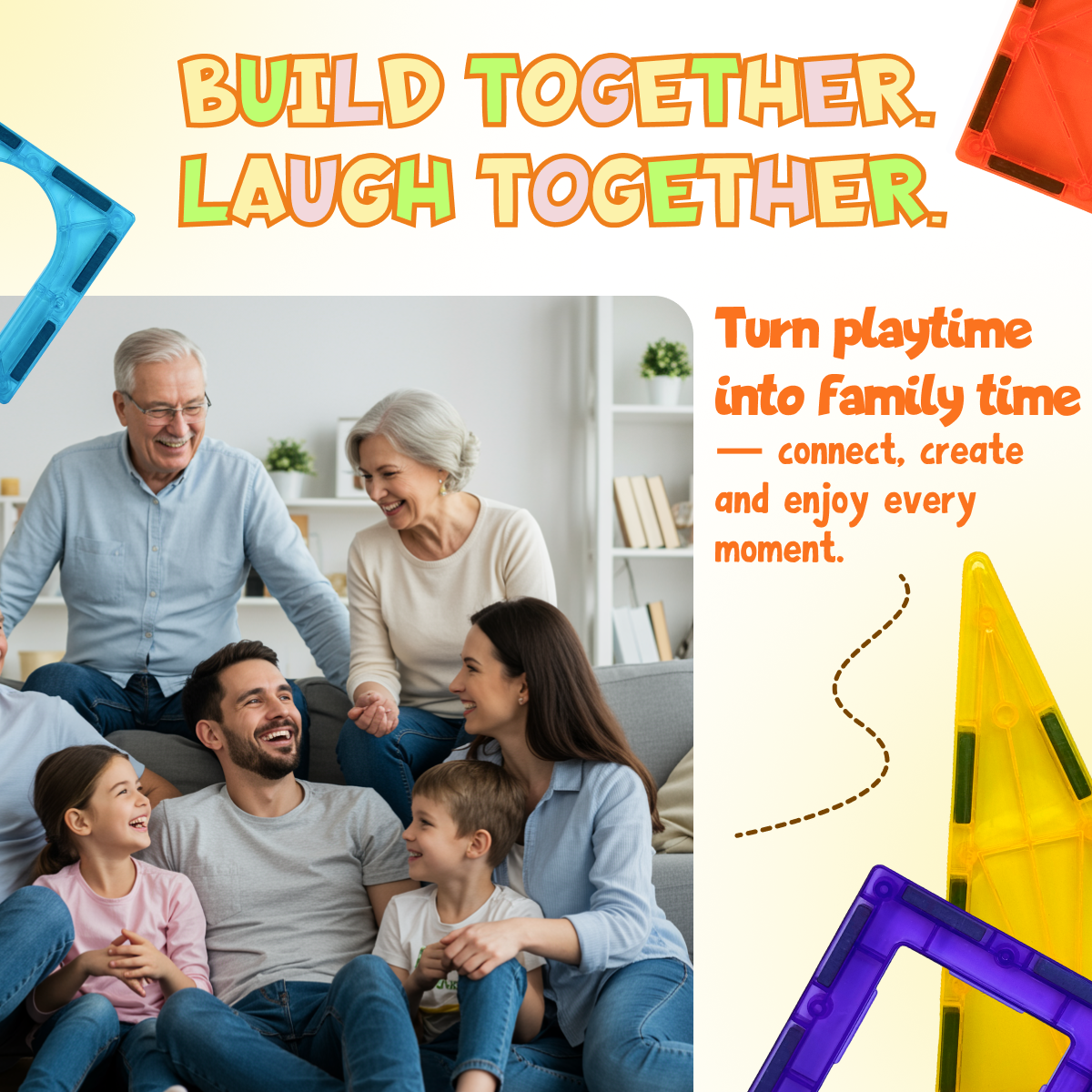 102-Piece Magnetic Tiles Building Set with 2 Magnetic Cars – STEM Montessori Educational Toy for Kids 3+