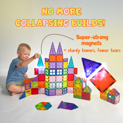 60-Piece Magnetic Tiles Building Set – STEM Montessori Educational Toy for Kids 3+
