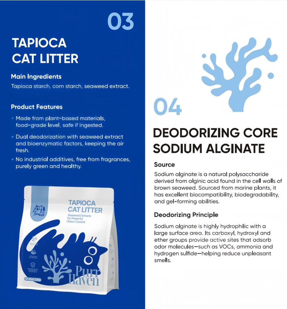 Purr Haven Natural Tapioca Cat Litter – Plant-Based, Flushable & Advanced Odor Control | 2.5kg Pack (6 Packs / 10 Carton)