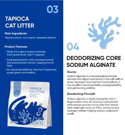Purr Haven Natural Tapioca Cat Litter – Plant-Based, Flushable & Advanced Odor Control | 2.5kg Pack (6 Packs / 10 Carton)