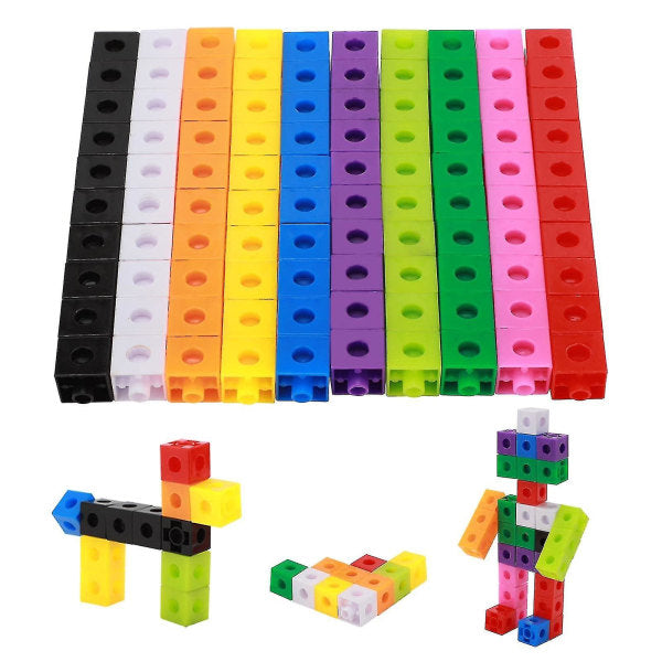 100PCS Snap Cube Math Linking Cubes – Educational Construction Blocks for Counting, Sorting & Early STEM Learning