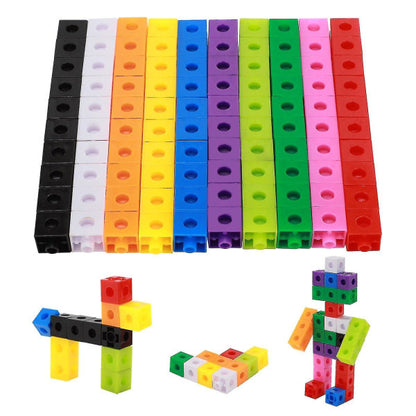 100PCS Snap Cube Math Linking Cubes – Educational Construction Blocks for Counting, Sorting & Early STEM Learning