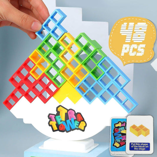 48PCS Balance Stacking Block Game – Educational Family Tower Toy