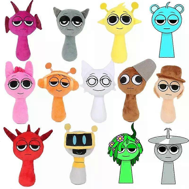 Gaibosi Horror Game Sprunki Plush Toys Oren Raddy Vineria Fun Bot Mr Sun Plush Doll Incredibox Stuffed Pillow Christmas Decorations—max Orange