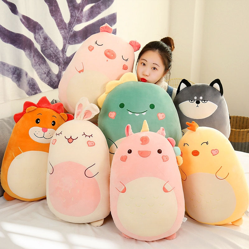 Squishmallow Kawaii Plush Pillow Doll 80cm Dinosaur Unicorn Rabbit Soft Stuffed Animal