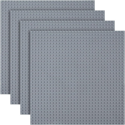 4PCS Classic Building Base Plates – 25.5 × 25.5cm Large Compatible Baseboards for Construction Blocks