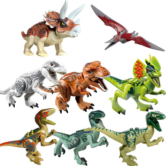 8x Jurassic World Dinosaur Figures Building Toys Blocks Best Children's Gift Multicolor h multicolor