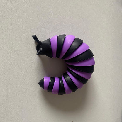Fidget Slug, 3D Sensory Slug Fidget Toy, Funny Crawling Slug Fidget Toy Black purple 14CM