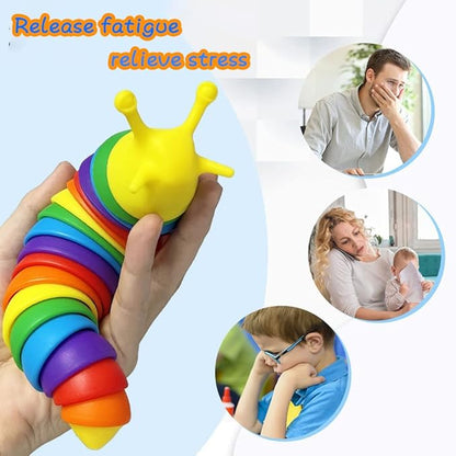 Fidget Slug, 3D Sensory Slug Fidget Toy, Funny Crawling Slug Fidget Toy Black purple 14CM