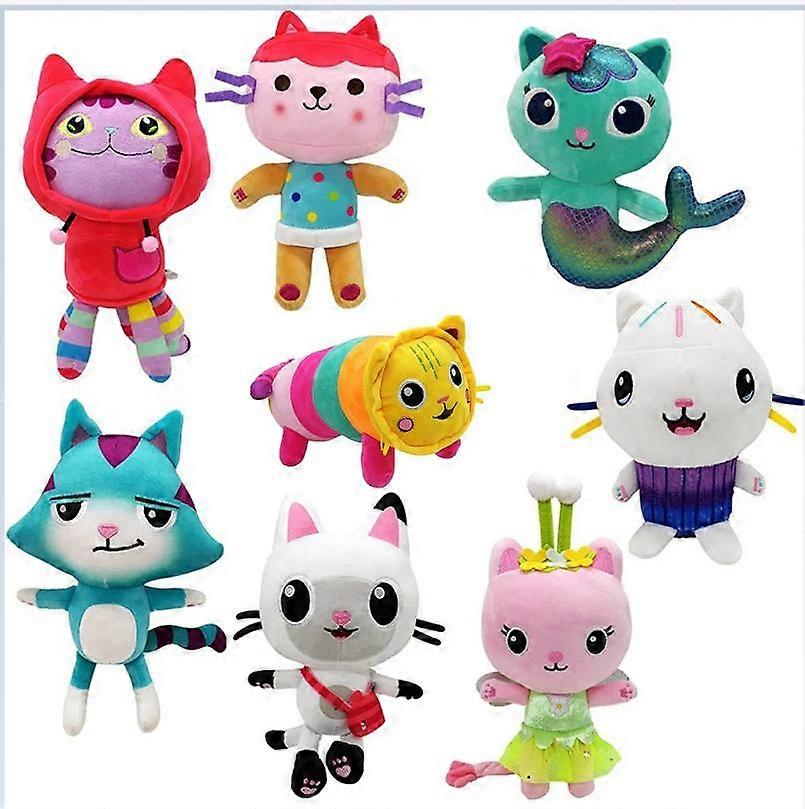 Gabby's Dollhouse Plush Toy Mercat Cartoon Stuffed Animal Cat Compatible with Gabby Girl Dolls Birthday Gift for Children