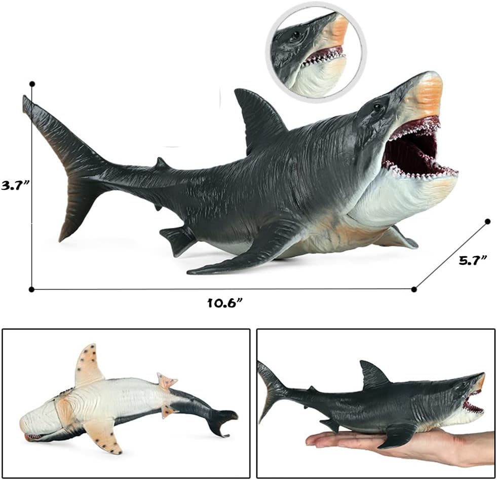 Megalodon Shark Toy Large Realistic Plastic Sea Animal Figure