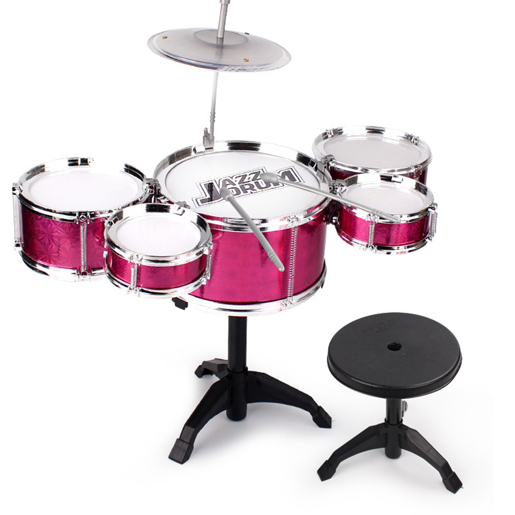 Red Oversized Drum Set for Toddlers Tough Impact Resistant Detachable Drum Instrument
