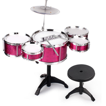 Red Oversized Drum Set for Toddlers Tough Impact Resistant Detachable Drum Instrument
