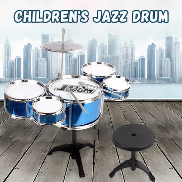 Red Oversized Drum Set for Toddlers Tough Impact Resistant Detachable Drum Instrument