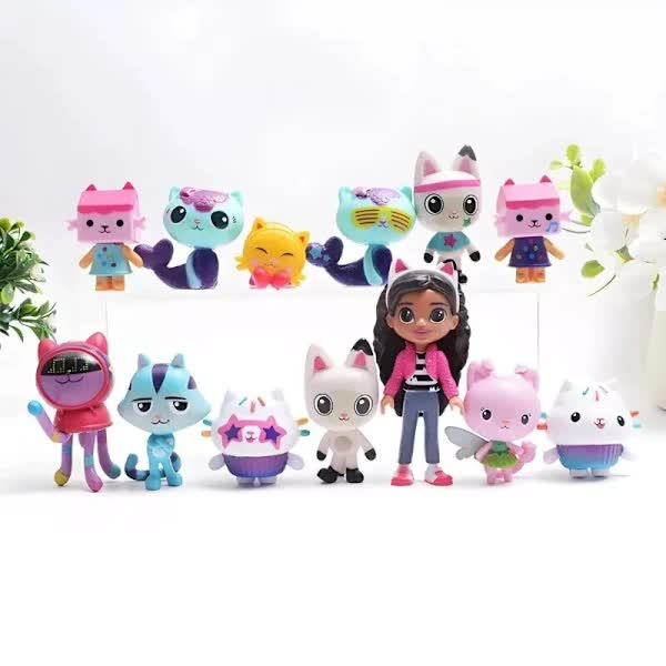 Gabby's Dollhouse 13-Piece Toy Figure Set for Kids Birthday Party Cake Decoration [JSR]