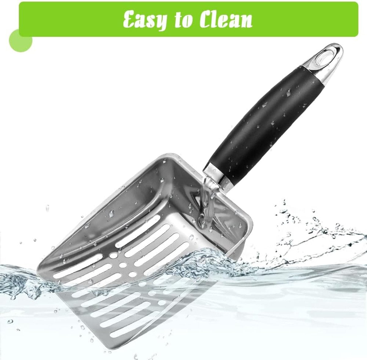 Premium Stainless Steel Cat Litter Scoop – Heavy Duty Metal Mesh Scooper with Comfortable Grip Handle