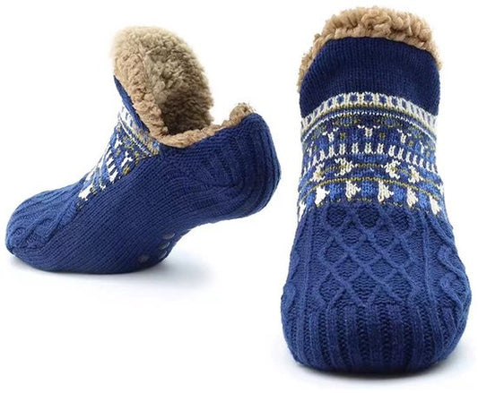 Floor socks - Home socks - Men's floor socks - Warm autumn/winter socks - Warm socks for home - Postpartum socks - Snow socks - Blanket socks - Slipper socks - Unisex - Non-slip socks - Blue - Sizes 39-42