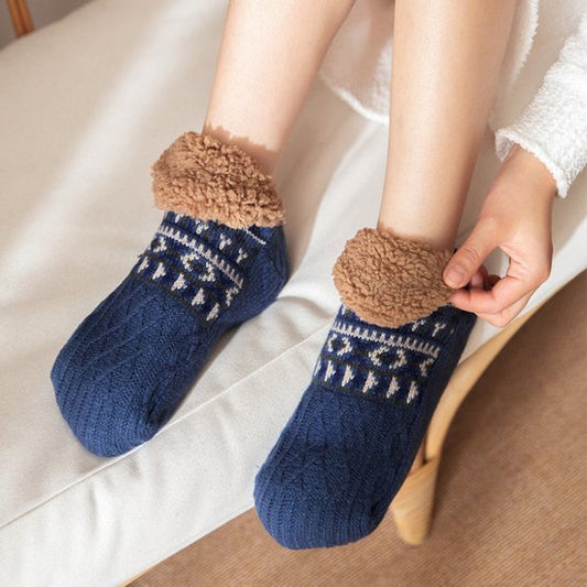 Floor socks - Home socks - Men's floor socks - Warm autumn/winter socks - Warm socks for home - Postpartum socks - Snow socks - Blanket socks - Slipper socks - Unisex - Non-slip socks - Blue - Sizes 39-42