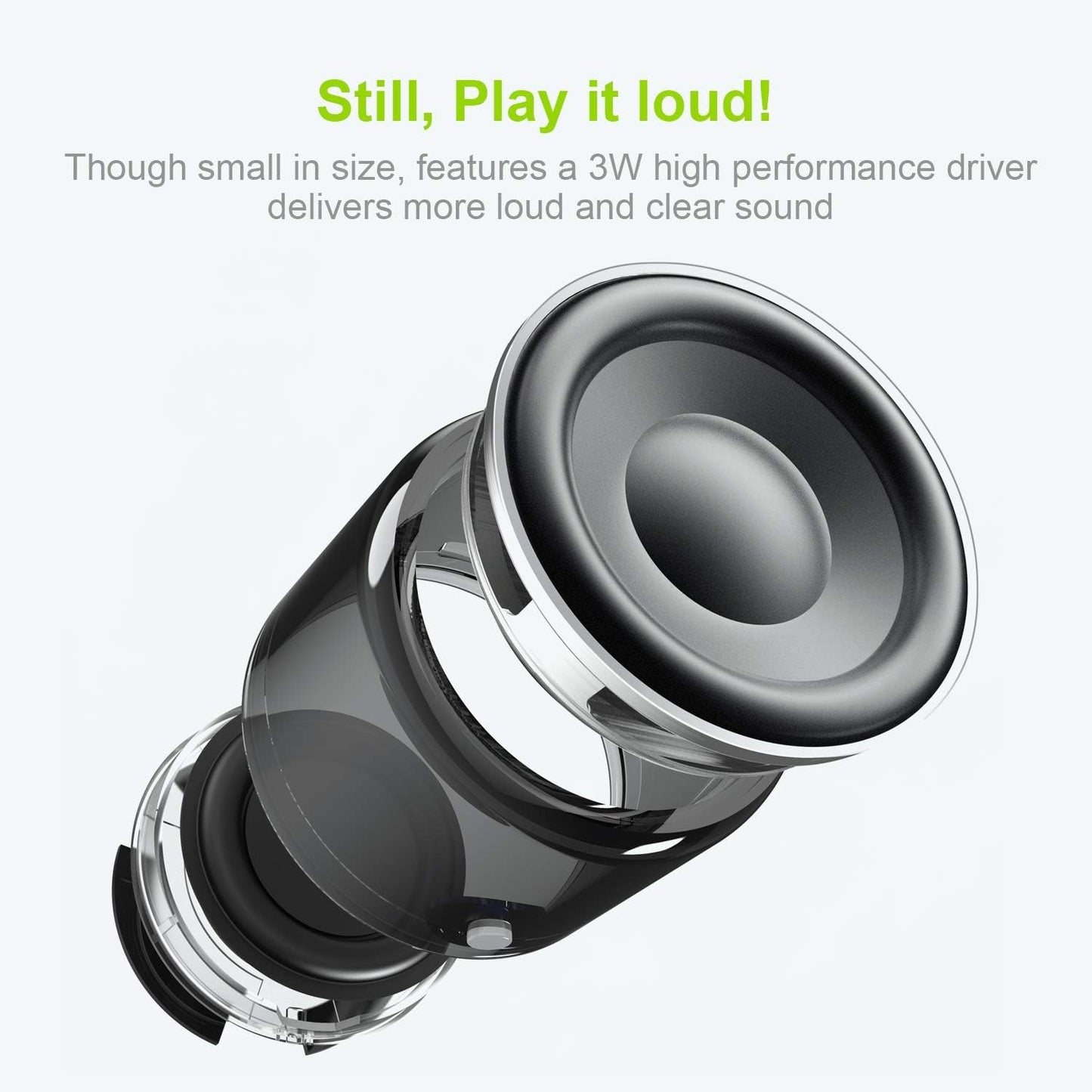 Mini Bluetooth Speaker (Black) | Portable & Pocket-Sized | Powerful Bass with Passive Radiator | 12-Hour Battery Life | Ideal for Outdoors