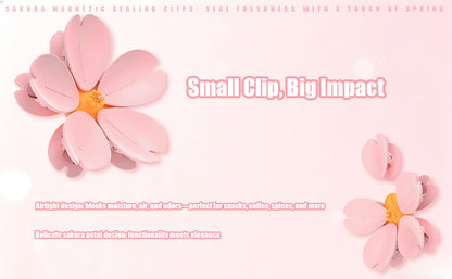 Cherry Blossom Fridge Magnets & Magnetic Clips – Decorative Whiteboard & Food Sealing Clips