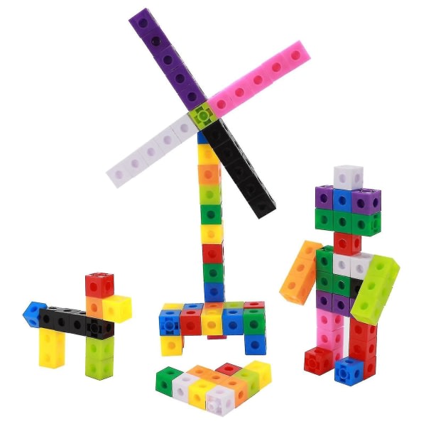 100PCS Snap Cube Math Link Set – Educational Construction & Counting Blocks (10 Colours)