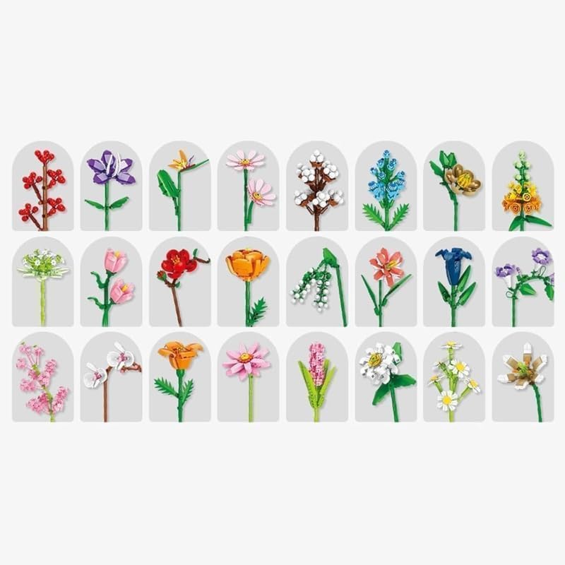 2025 Flower Bouquet Advent Calendar – 24 Day Christmas Countdown Building Block Set (Ages 6+)