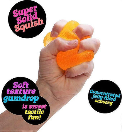 Textured Sensory Toy with Super Fast SquishDecompression Toy, Maltose PinchNeeDoh Gumdrop Red Red S