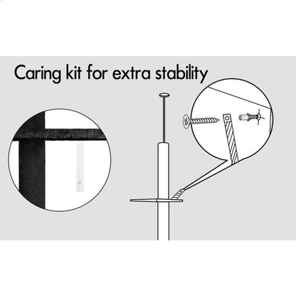 CARLA HOME Floor to Ceiling Cat Tree Tower  with Adjustable Height 230-286cm for Indoor Cats (Black)