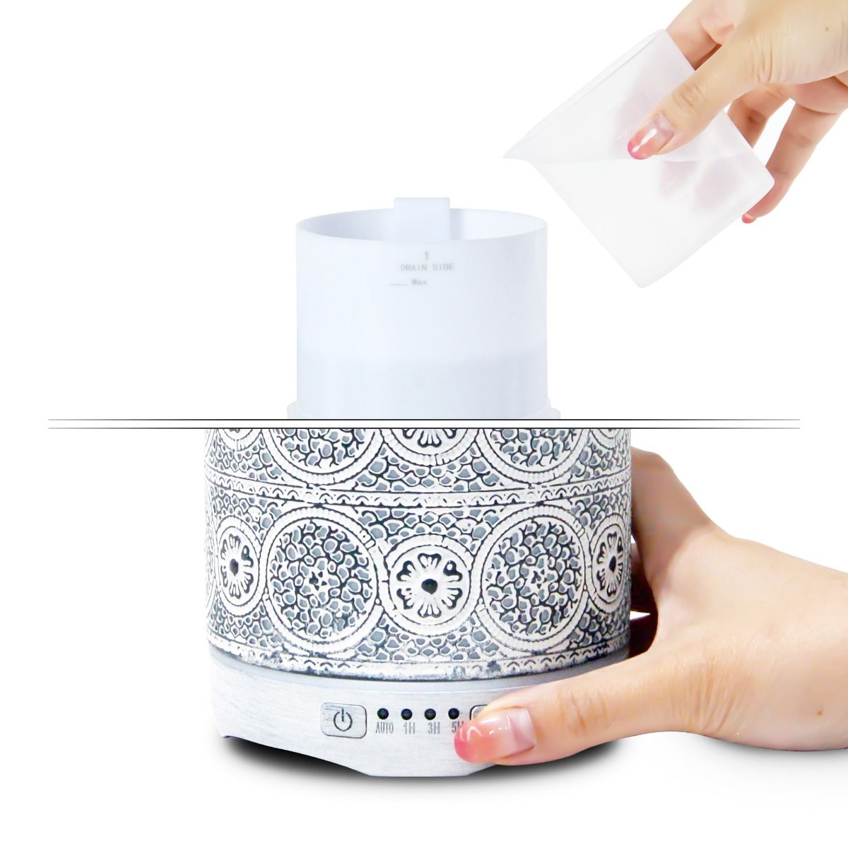 Activiva 260ml Metal Essential Oil and Aroma Diffuser-Vintage White