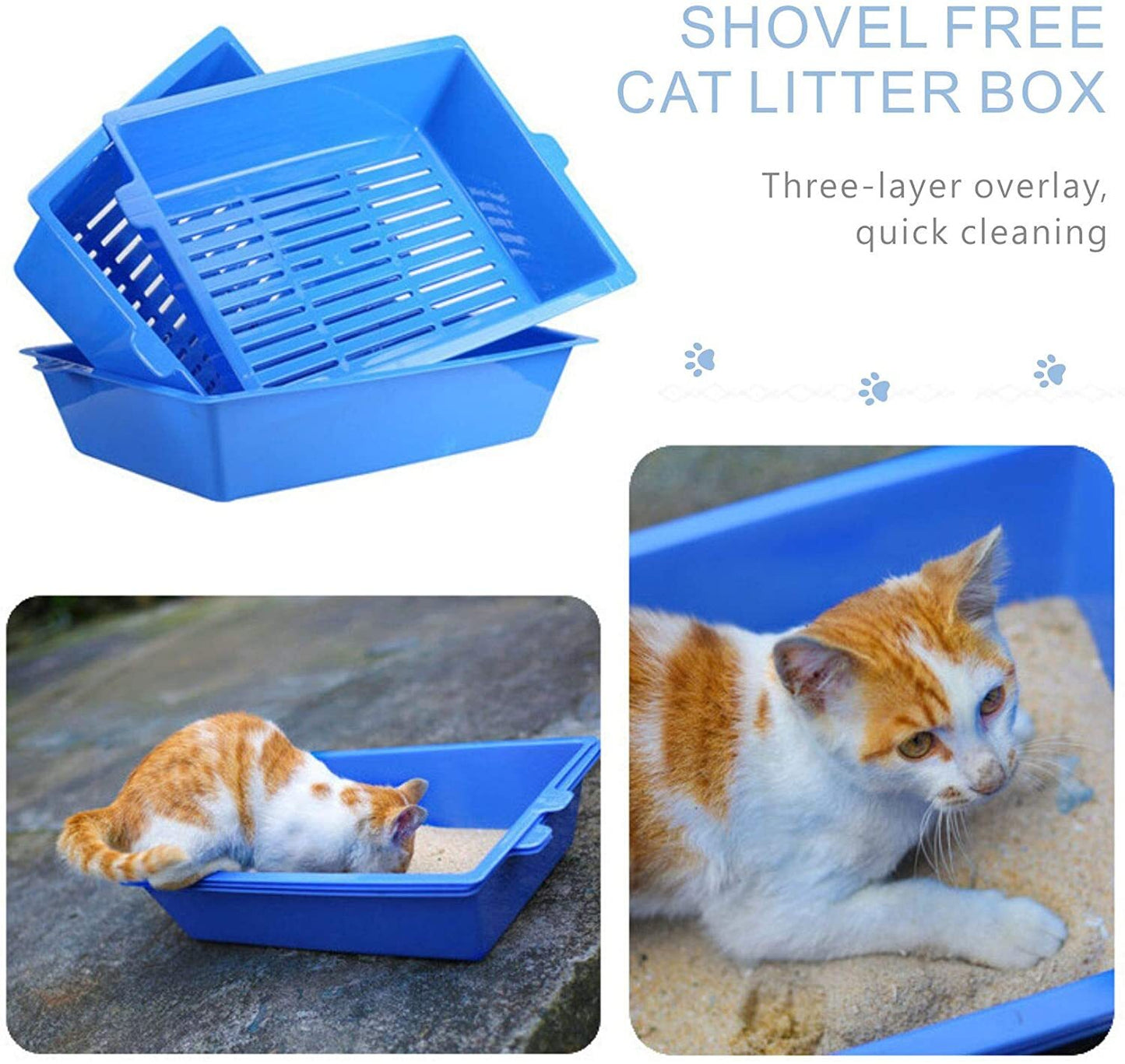 YES4PETS Lift & Sift Self-Cleaning Cat Litter Tray – Slotted Sifting System – No Scoop Required