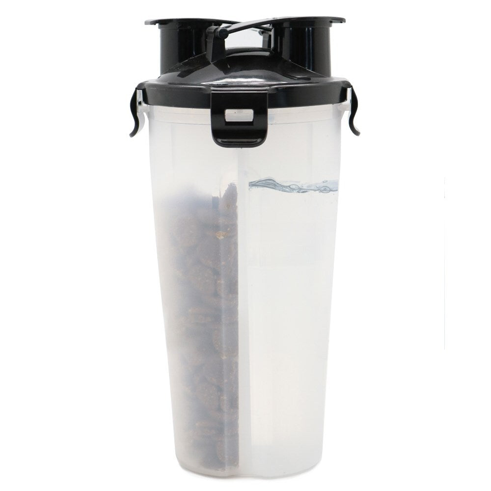 YES4PETS 2-in-1 Portable Pet Travel Bottle – 350ml Water & 350ml Food Dispenser for Dogs & Cats