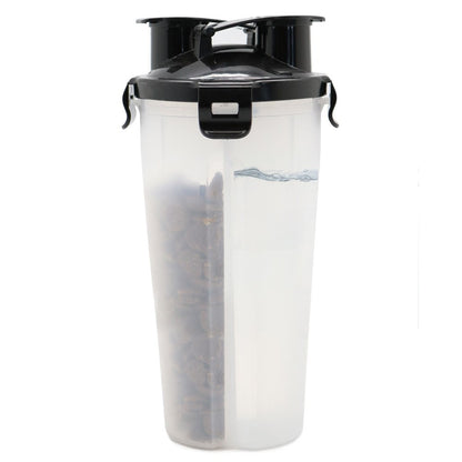 YES4PETS 2-in-1 Portable Pet Travel Bottle – 350ml Water & 350ml Food Dispenser for Dogs & Cats