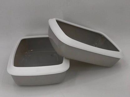 YES4PETS 2X Small Cat Litter Box Tray – Portable Kitten Toilet with High Walls | Easy Clean | 42cm