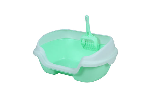 YES4PETS Small Portable Cat & Rabbit Litter Box Tray with Scoop – Green