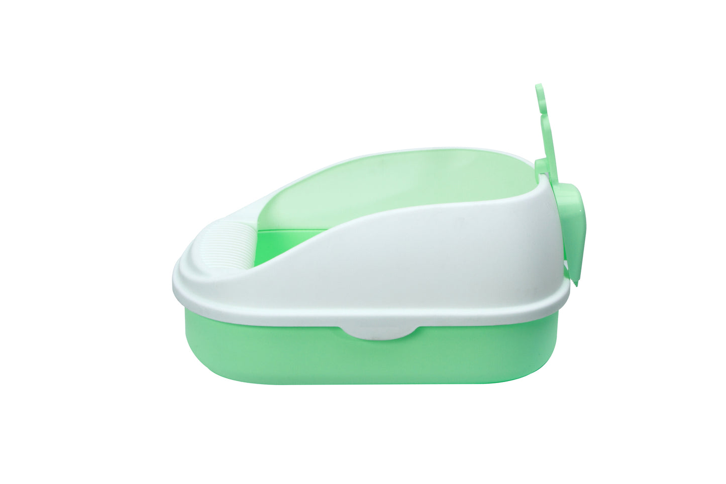 YES4PETS Medium Portable Cat Litter Box Tray with Scoop – High-Wall Anti-Spill Design – Green